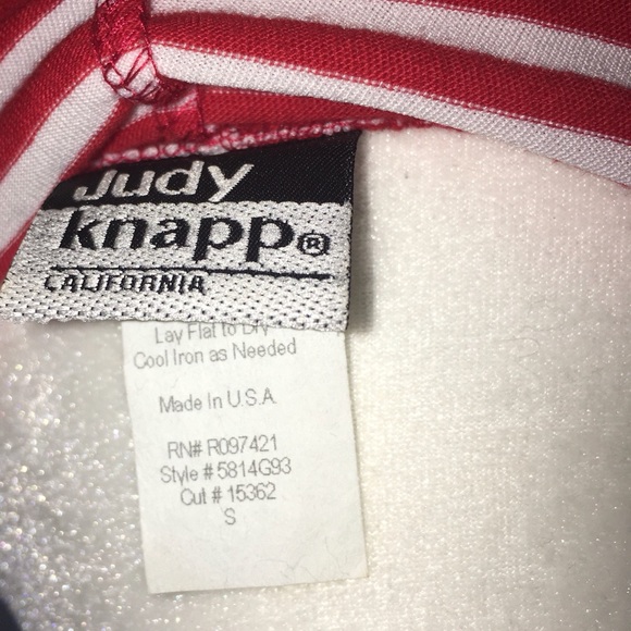 Red &white striped Long T-shirt blouse by Judy Knapp - Picture 3 of 5